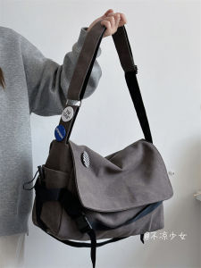 Not Cool Young Adult Large Capacity Work Clothing Messenger Bag Mens Japanese Style Ins Niche Style Messenger Bag Female Student Class Canvas Bag