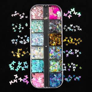 Holographic Butterfly Nail Sequins – Y2K Style Sparkling & Cute Nail Art Decorations Salon Accessories & DIY Nail Supplies