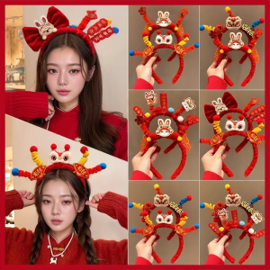New Year Glowing Lion Hairband Childrens Headwear Festive Snake Year Hair Accessory LULU LAM Original Design  Outright