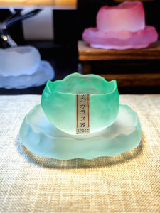 Handmade Japanese Style Tea Cup Ice Cold Drinking Glass Matte Glass Lacquerware Master Cup Pink Girl Heart Pop Element Home Use