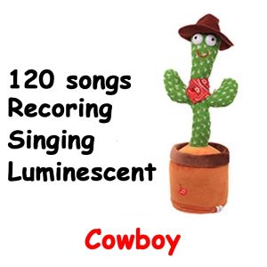 Dancing Cactus Talking Toy Plush with Voice Changing Function 120 Pcs Songs USB Charging Educational Gift for Children