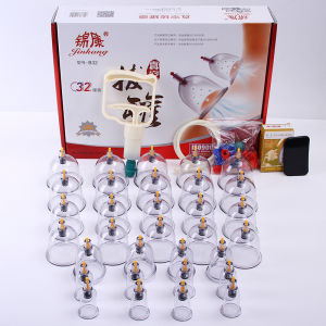 32 Cups Vacuum Cupping Set Professional Chinese Cupping Therapy Kit for Muscle Relief Pain Management Home Use with Pump