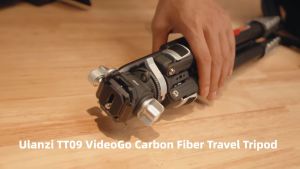 Ulanzi TT09 VideoGo Carbon Fiber Camera Tripod with Arca-Swiss / F38 Quick Release System Panoramic Ball Heads 142cm Maximum Working Height 5-Section Extendable Legs with Lever Locks Detachable Center Column Integrated Leveling Bowl