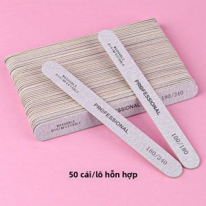 50/100 Cái Dũa Móng Tay Gỗ Hai Mặt Giấy Nhám 180/240 Grit Dụng Cụ Làm Móng Dũa Màu Xám Chắc Chắn Dùng Chăm Sóc Móng Tự Nhiên