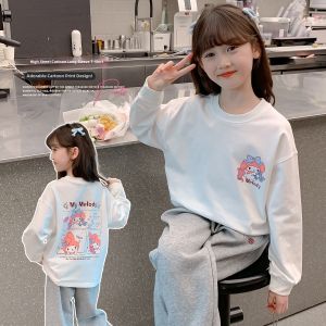 SQTN.KIDS | New Fashionable Autumn Long Sleeve White Girl Top