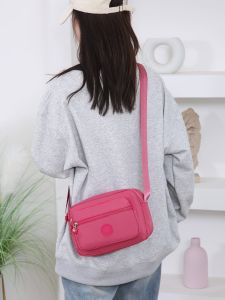 Waterproof Oxford Cloth Casual Crossbody Bag Small Single Shoulder Canvas Bag for Women Floral Element Nylon Fabric Handbag