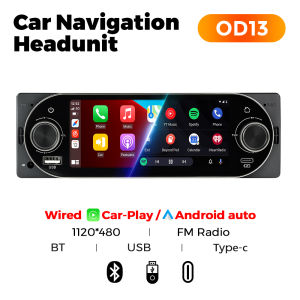 MEKEDE 1din 5.2"HD Car Radio Screen Wired Wireless Android Auto CarPlay Car Mp5 Player BT USB FM Car Multimedia Video Player