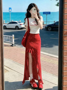 ZHENMANZI | Summer New Irregular Cut Red Floral Dress