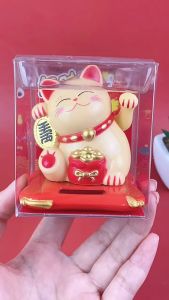 Solar lucky cat home car decoration 7.5cm High