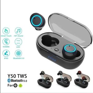 ♥100% sản phẩm gốc + Miễn phí vận chuyển♥2025 New Y50 TWS bluetooth không dây 5.0 Tai nghe điều khiển bằng cảm ứng 9D Stereo Tai nghe kèm Micro tai nghe thể thao Tai nghe nhét tai không thấm nước Màn hình LED