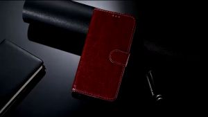 Leather Flip Case Infinix Note 7 Flip Wallet Cover Leather Case Kulit Premium Sarung Dompet Casing Free Tali Lanyard