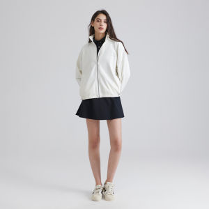 SALTUM | Green Preppy American Style Loose Long Sleeve Athletic Tennis Bomber Jacket