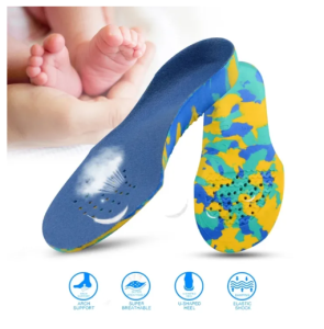 1 pair of pediatric flat foot straightening insole arch support male and female high arch support foot flat collapse folded part flat foot orthosis shoes