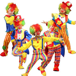 Childrens Joker Costumes - Carnival Joker jumpsuit Halloween party circus performance costumes