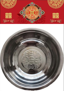 Thick Stainless Steel Gold Basin Wedding Face Washing Basin Pair Feng Shui Copper Imitation Yellow Basin Home Personal Cleaning Tool