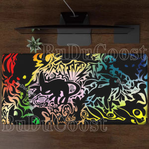 Bandai | Eevee family pokemon Anime Gamer Mouse Pad Cabinet Kawaii Tablepad XXL PC Keyboard Rug Office Laptop PC Gaming Rubber Desk Mat