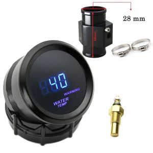 RYSJM | 52mm Blue LED Light Car Racing Modification Digital Water Temperature Gauge Celsius Temp Meter With Sensor 26-40MM Adapter