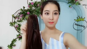 55cm Fashion Hair Wigs Long Curly Hair Wig Claw Clip Extensions Ponytail Wigs