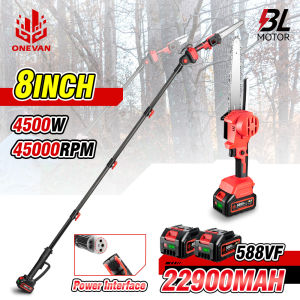 Arrived in 3 days🚚2.25m 8inch brushless Cordless Electric High Branch Saw 8inch Telescoping Chainsaw Pruner Garden Pruning Tool 4500w Pruning Shears For Makita 18v Battery Automatic Chain Tensioning