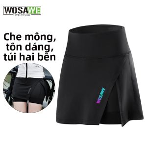 WOSAWE | Quần Đạp Xe Có Đệm Silicone Giấu Ôm Sát Như Váy