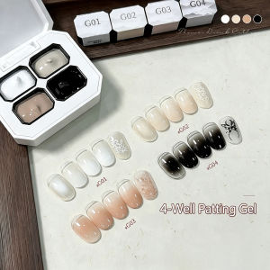 Bộ Gel Dán Móng Tay 4 Màu Trong Suốt Cọ Bọt Biến Màu Tự Nhiên Dùng Trang Trí Dán Chuyển Hình 10ml Mẫu Mới 2026