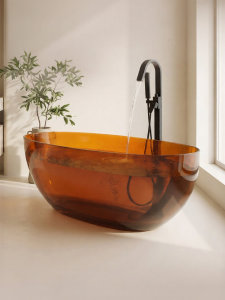 Colorful Crystal Artificial Stone and Resin Bathtub