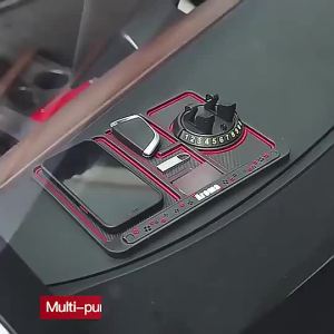 K-704 4-in-1 Car Dash Mat Anti-Slip Phone Stand Key Tray & Glasses Holder
