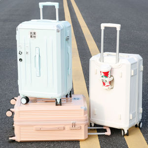 New 24"26"28"30 Inch Ladys PC Large Travel Suitcase With Silent Wheels Cup Holder Trolley Roll Luggage Bag Check-in Case Baggage For Men Free Shipping