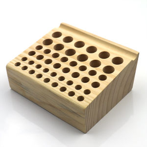 QJH Handwork Tools Holder Box 46/98 Holes Organizer Wooden Rack for Leather Craft Punches Stand Carving tools Drill Bits Storage