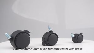 Baut Mur Roda Caster Baut Roda Caster 50Mm Roda Kastor Furniture Hitam Roda Kursi Kantor 2"