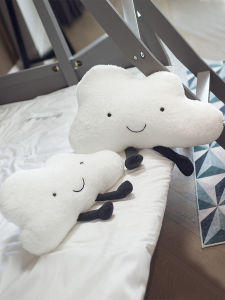 หมอนกอดหมอนพิงรูปเมฆน่ารักสำหรับนอนของผู้หญิงตุ๊กตายัดนุ่นของเล่นที่นิยมในโลกออนไลน์หมอนสำหรับนอนกลางวันของขวัญวันเกิดไซส์เล็ก