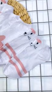 DRKS15 Kaos Kaki Wanita Motif Kucing Kitty Kaoskaki Fashion Korea