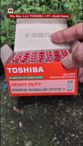 Hộp 40 viên pin đũa AAA 1.5V TOSHIBA Heavy Duty - Hàng chính hãng