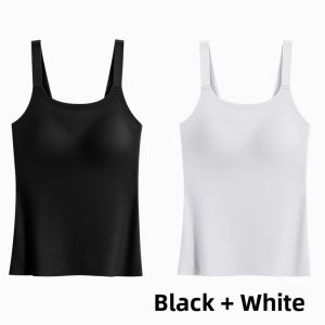 Miiow | Wide Shoulder Strap Vest Top Womens Outerwear Bralette Integrated Square Collar Prevents Exposure Inner Wear Beautiful Back