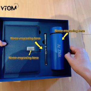 VTOM Corporate Gift Set Premium Custom Name Tumbler Set Notebook Gift Engrave Name Pen Hadiah Guru Birthday Gifts Annual Dinner Customized Gifts 同事离职礼物