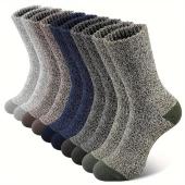 5 Pairs Merino Wool Mid-Calf Socks for Men And Women Winter Thermal Thickened Lined Outdoor Sports Towel Sock For Hiking Camping