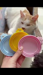 Silicone Pet Food Can Lid Reusable Seal Cover for Cat & Dog Wet Food Preservation Multi-Color