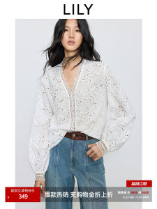 Lily | Elegant French-Style Lace Hollow Out Voile Blouse