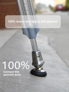 Thickened Rubber Anti-slip Head Foot Pad for Walking Sticks Stainless Steel Wear-resistant Pad Garden Tool Accessories