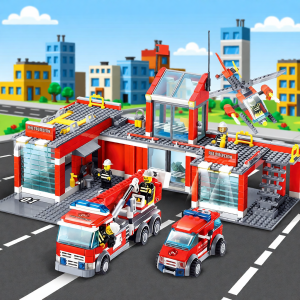 Fire Truck Building Blocks Educational Toy for Boys
