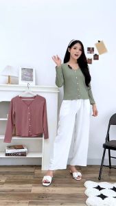 Baju Wanita Atasan Model Blouse Knit Korea Style - All Size