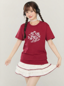 Gbiaior | Hand-painted Flower Short Sleeve T-Shirt