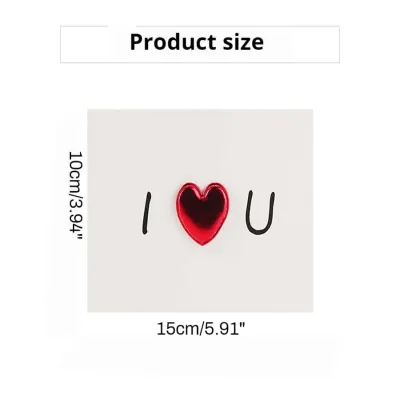 1PC DIY Leather Love Letter Card 3D Heartbeat I Love You Blessing Card for Romantic Occasions