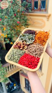 Trà bổ thận 8 vị thảo mộc mix sẵn gồm: Bạch tật lê dâm dương kỳ tử táo đỏ viễn trí đông trùng...