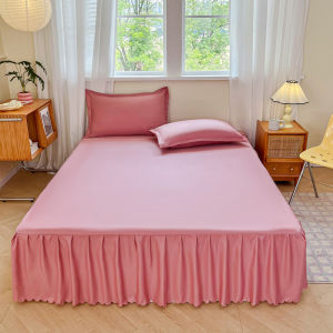 Váy Phủ Giường Sợi Microfiber Xếp Ly Dài 35cm Siêu Mềm Mại Giặt Máy Được Không Nhăn Không Phai Màu Dễ Lắp Đặt Màu Trơn