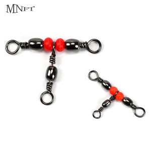 MNFT 15Pcs Stainless Steel Cross-line Crane Swivel 3 Way Fishing Swivel Crimp Swivel Tackle Connector Accessories