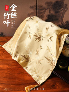 New Chinese Style High-End Tea Tray Cover Cloth Green Bamboo Dustproof Hood Tea Room Tea Table Waterproof Dustproof Cloth Tea Towel