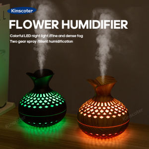 Woodgrain Ultrasonic Air Humidifier USB Water Mist Sprayer H2O 300ml Mini Portable Desktop Aroma Diffuser Purifier