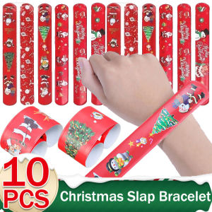 🎄Hàng sẵn có🎄5pcs Santa Claus Snowman Elk Vòng đeo tay kiểu vỗ giáng sinh vui vẻ 2024 giáng sinh trẻ em Quà Tặng dây đeo cổ tay dụng cụ trang trí tiệc