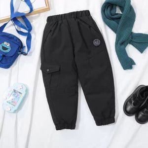 Childrens Winter Childrens down Pants New Work Pants Baby Children Boys and Girls Thickened Warm down Pants Outside Long Pants